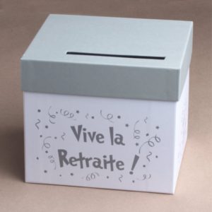 Urne Vive la Retraite blanc/gris