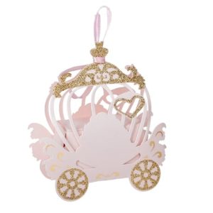 Contenant Carrosse – Rose et Or – Lot de 8