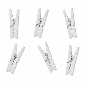 Mini-pinces marque-places blanches-Lot de 20