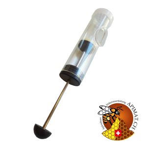 Appareil à marquer les reines, en forme de piston, avec poussoir cotonneux type 2