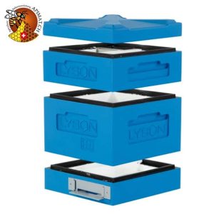 Mini ruche Dadant Miniplus CLASSIC pour cadres modulaires, hauteur : 160 mm, peinte (bleu)